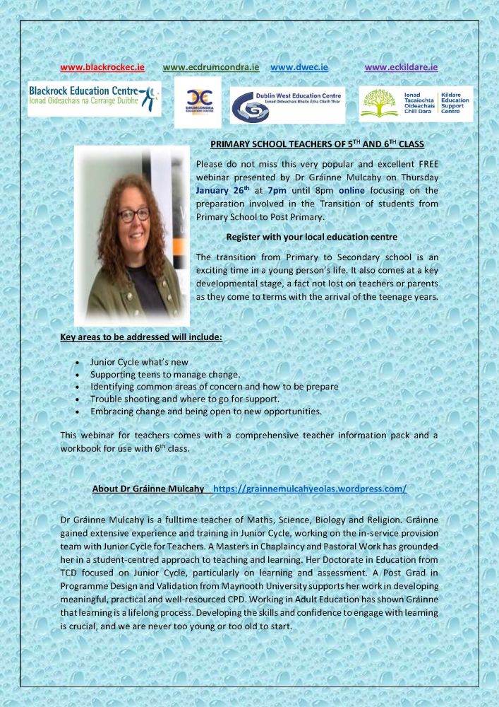 23SPR47 (C) Transition from Primary to Post PrimaryPrimary Dublin