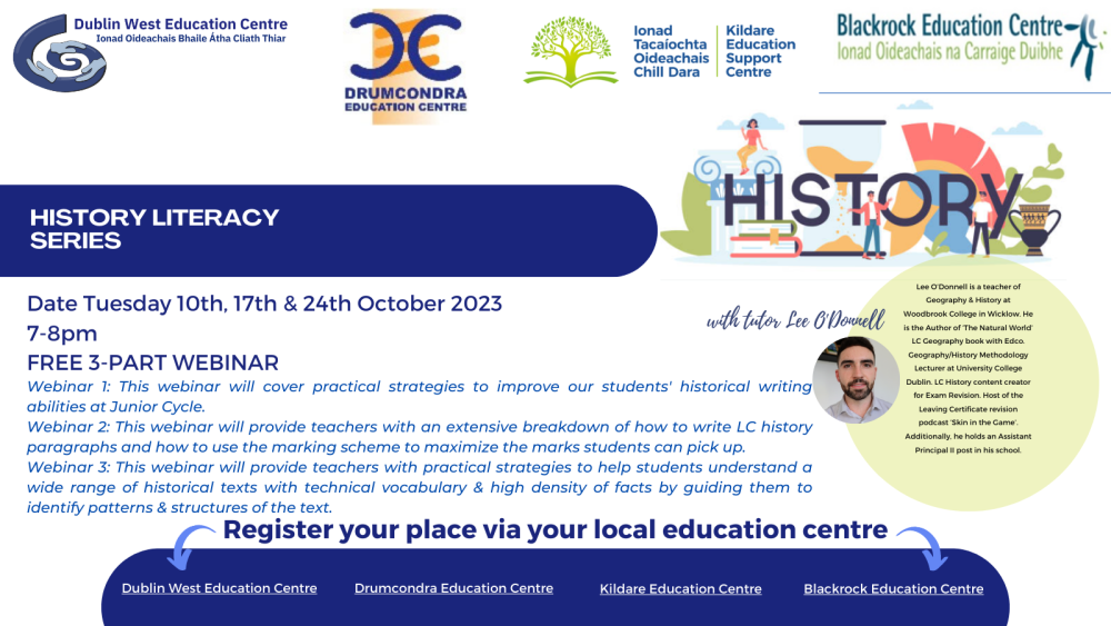 23AUT73 History Literacy SeriesPost Primary Dublin West Education